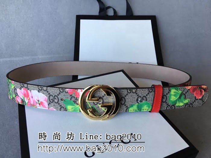 古馳CUCCI 高級人造革印花面料 款式新穎別致 高端大氣 奢華時尚女士皮帶 GHG1262